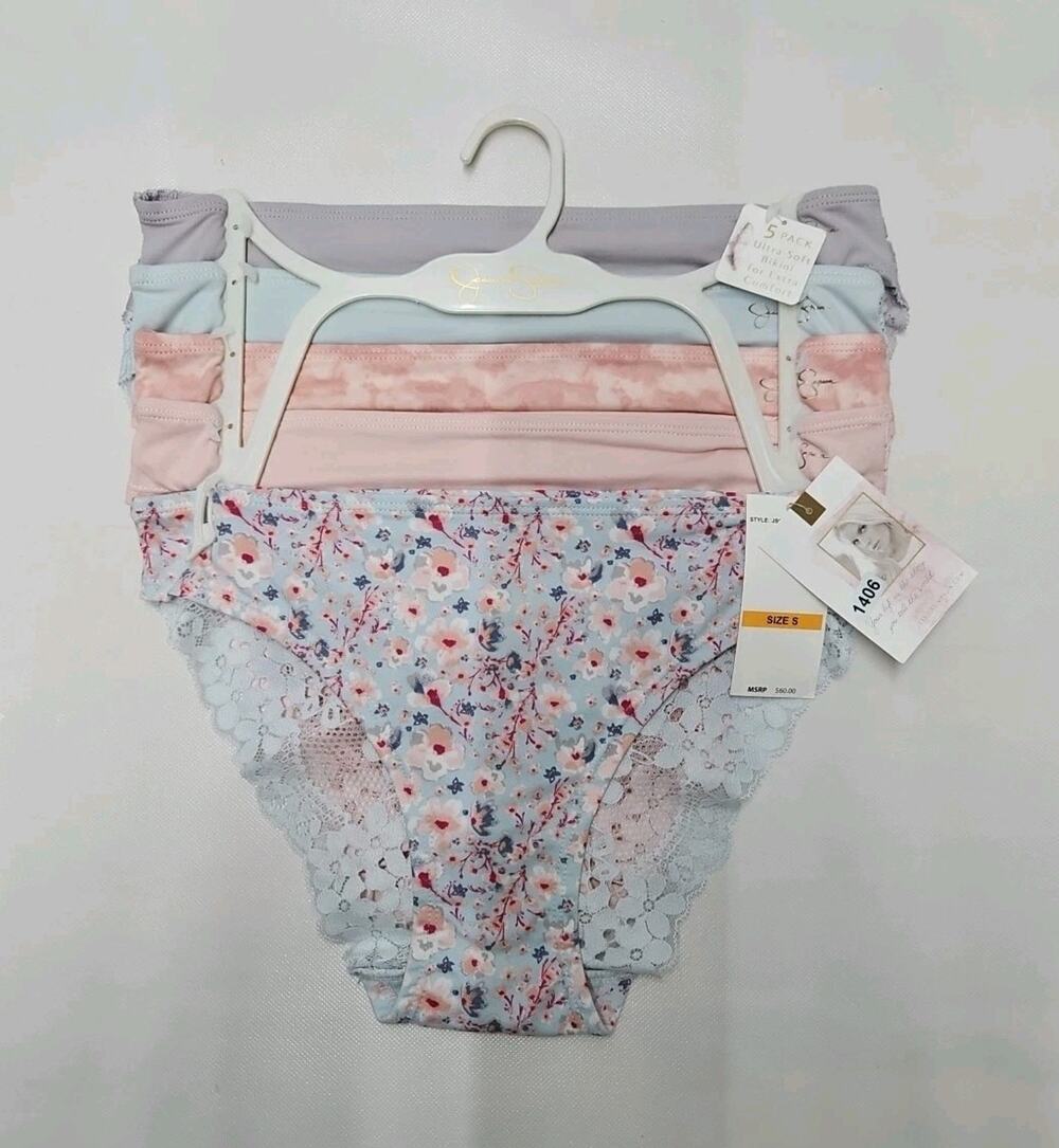 Jessica Simpson Ultra Soft Bikini For Extra Comfort Size Small Multicolor 5pk...